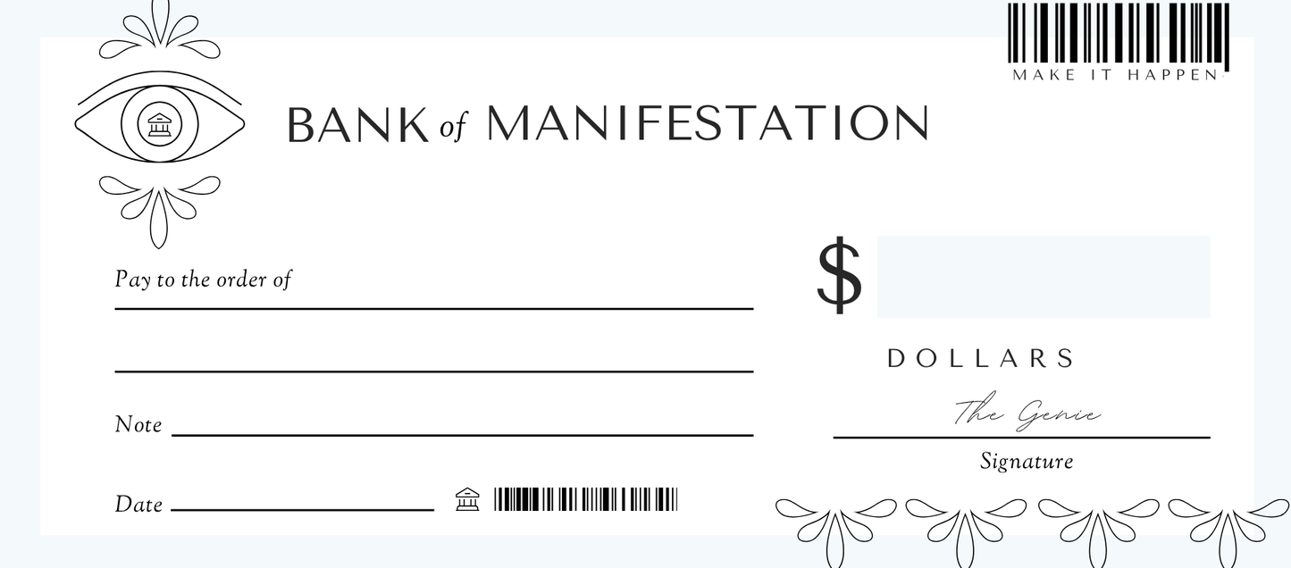 Blank Manifestation Checks |Abundance Prosperity, Gratitude (Digital Download)