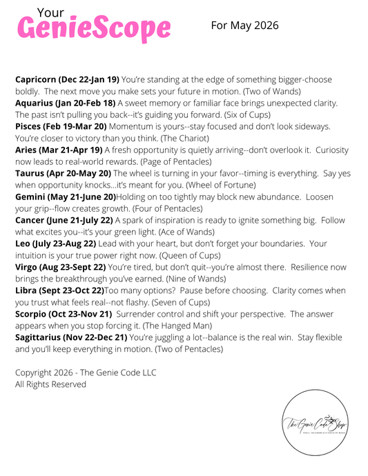 GenieScopes - a monthly horoscope from Your Genie
