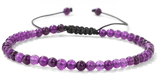 Natural Stone Crystal Beaded Bracelets-4mm bead size
