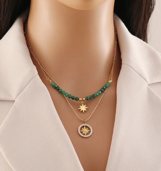 Guiding Star & Malachite Necklace