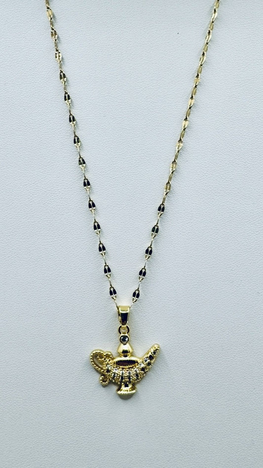 Magical Genie Lamp Gold Necklace
