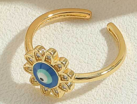 Lucky Eye Gold Petal Ring