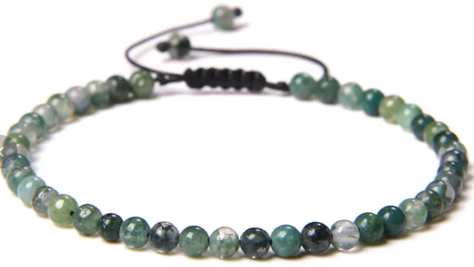 Natural Stone Crystal Beaded Bracelets-4mm bead size