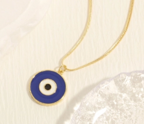 Eye of Fortune Lucky Eye Necklace-navy or white