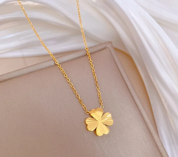 Lucky Four-Leaf Clover Gold Necklace