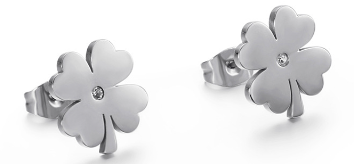 Lucky Charm Four- Leaf Clover Earrings - Gold or Silver
