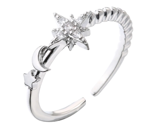 Awn Star & Moon Ring -Gold or Silver