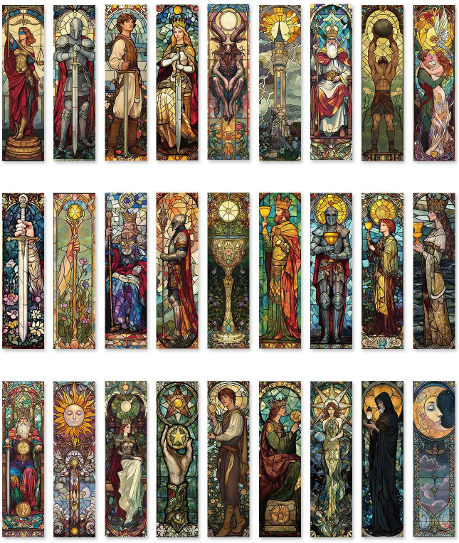 Tarot Inspired Bookmarks-Medieval Style- Cardstock -3 pack