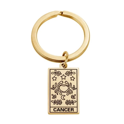 Zodiac Symbol Gold Keychain