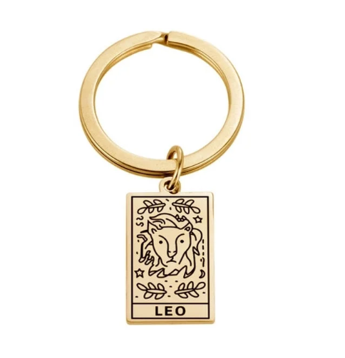 Zodiac Symbol Gold Keychain