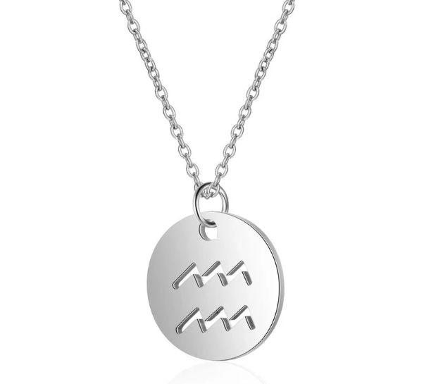 Zodiac Symbol Silver Necklace