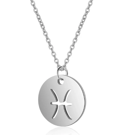 Zodiac Symbol Silver Necklace