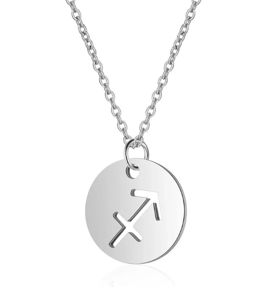 Zodiac Symbol Silver Necklace