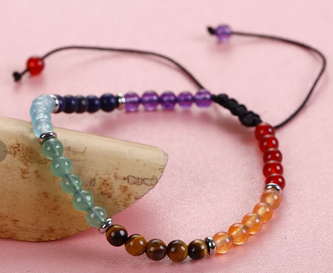 Natural Stone Crystal Beaded Bracelets-4mm bead size