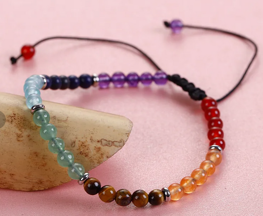 Natural Stone Crystal Beaded Bracelets-4mm bead size