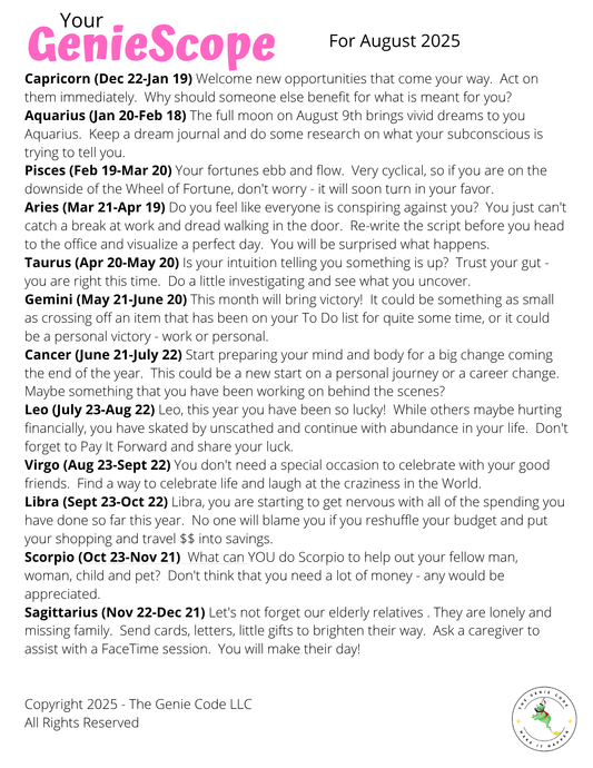 GenieScopes - a monthly horoscope from Your Genie