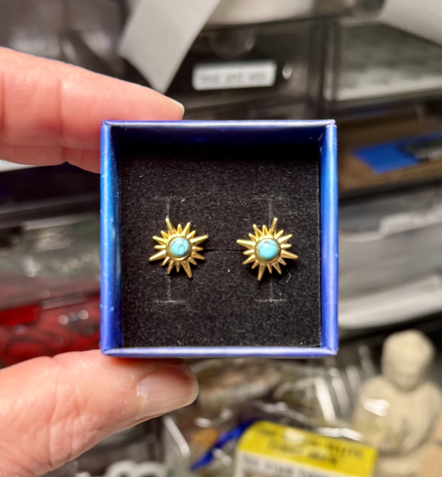 Retro Starlight Earrings-Amazonite or Malachite