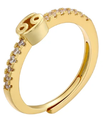 Zodiac Symbol Rings-Embedded Symbol Band in Gold or Silver