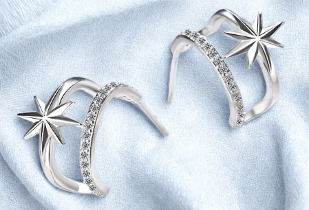 Celestial Double Hoop Earrings in Gold or Silver