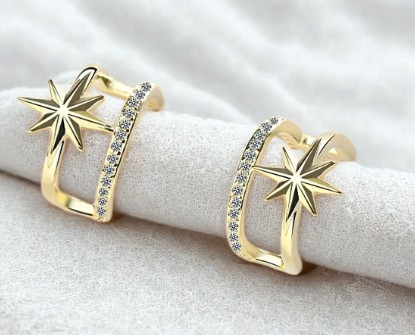 Celestial Double Hoop Earrings in Gold or Silver