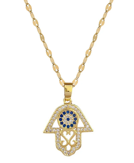 Golden Hamsa Protection Necklace