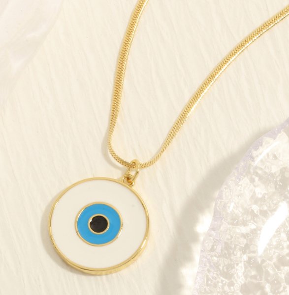 Eye of Fortune Lucky Eye Necklace-navy or white