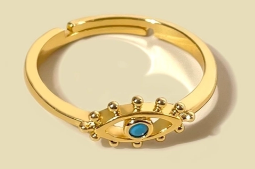 Floating Lucky Eye Gold Ring