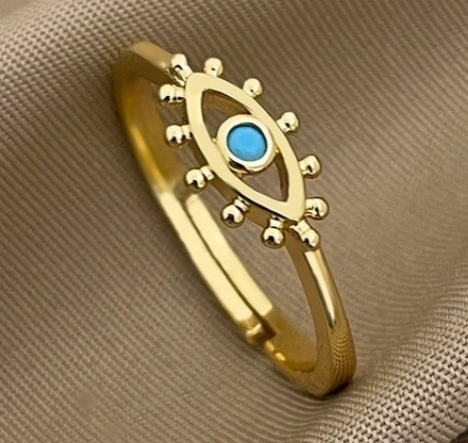 Floating Lucky Eye Gold Ring