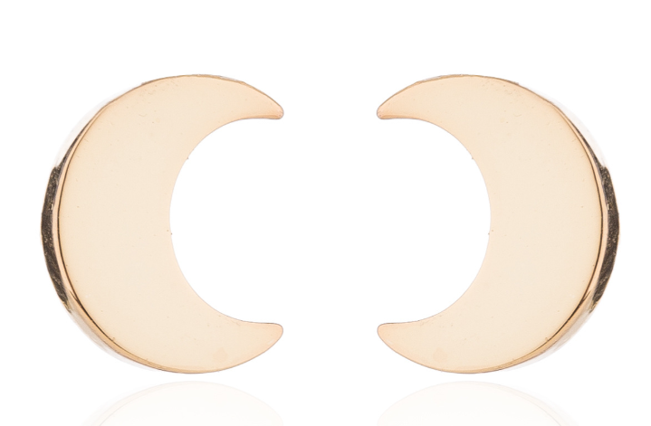 Lunar Luck Crescent Moon Stud Earrings -Gold or Silver