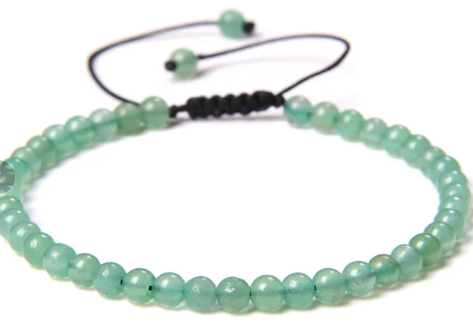 Natural Stone Crystal Beaded Bracelets-4mm bead size