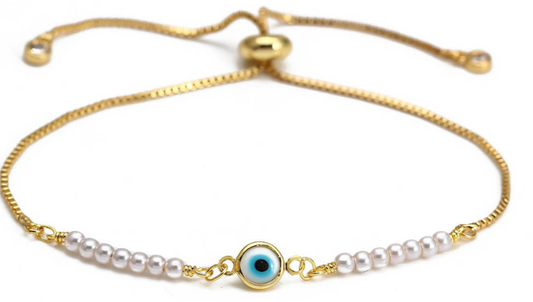 Lucky Eye & Pearl Beaded Bracelet