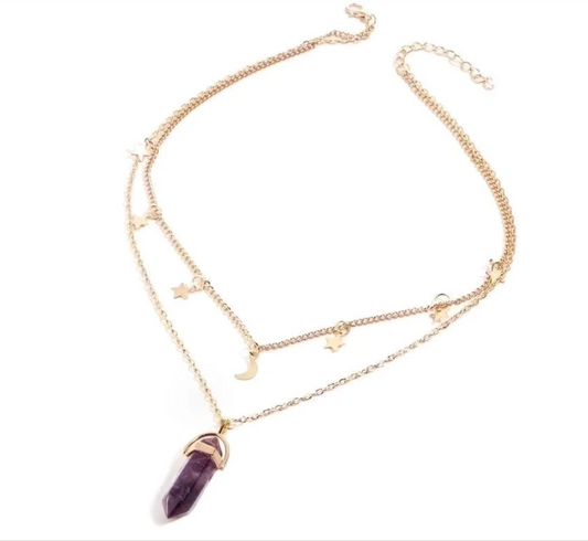 Amethyst Moonlight Gold Necklace