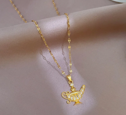 Magical Genie Lamp Gold Necklace