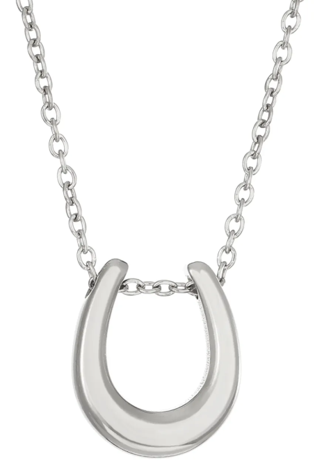 Lucky Horseshoe Pendant Necklace -Gold or Silver