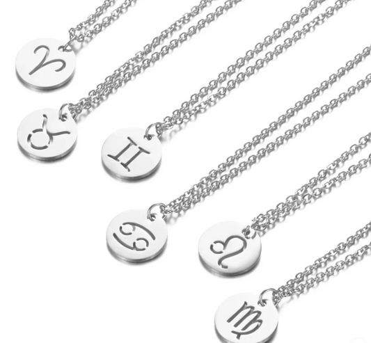 Zodiac Symbol Silver Necklace