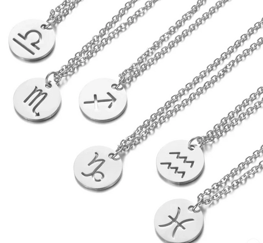 Zodiac Symbol Silver Necklace