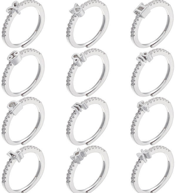 Zodiac Symbol Rings-Embedded Symbol Band in Gold or Silver