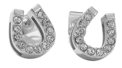 Lucky You Crystal Horseshoe Earrings