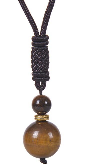 Crystal Power Stone Pendant Necklace-Malachite, Obsidian, Tiger's Eye, Rose Quartz, or Amethyst