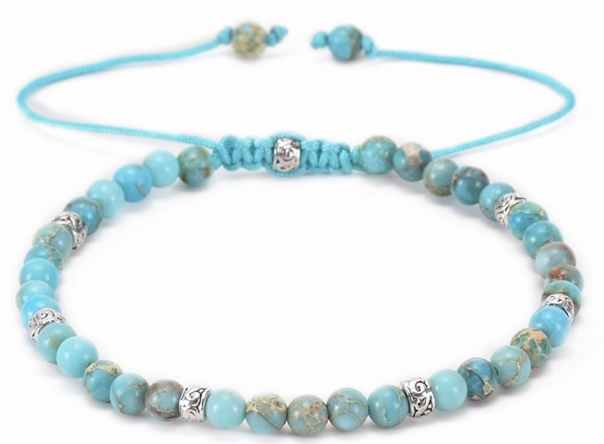 Natural Stone Crystal Beaded Bracelets-4mm bead size
