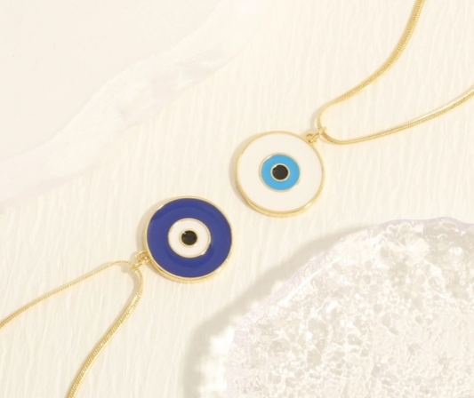 Eye of Fortune Lucky Eye Necklace-navy or white